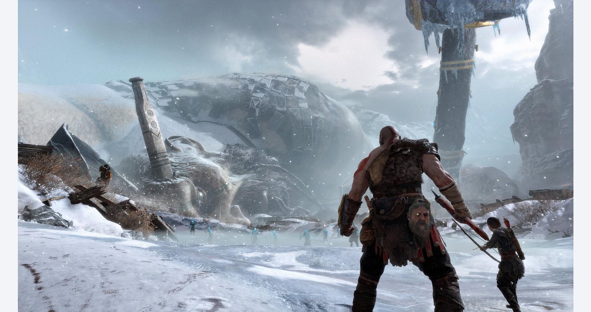 Kratos et Atreus conquérant les royaumes nordiques