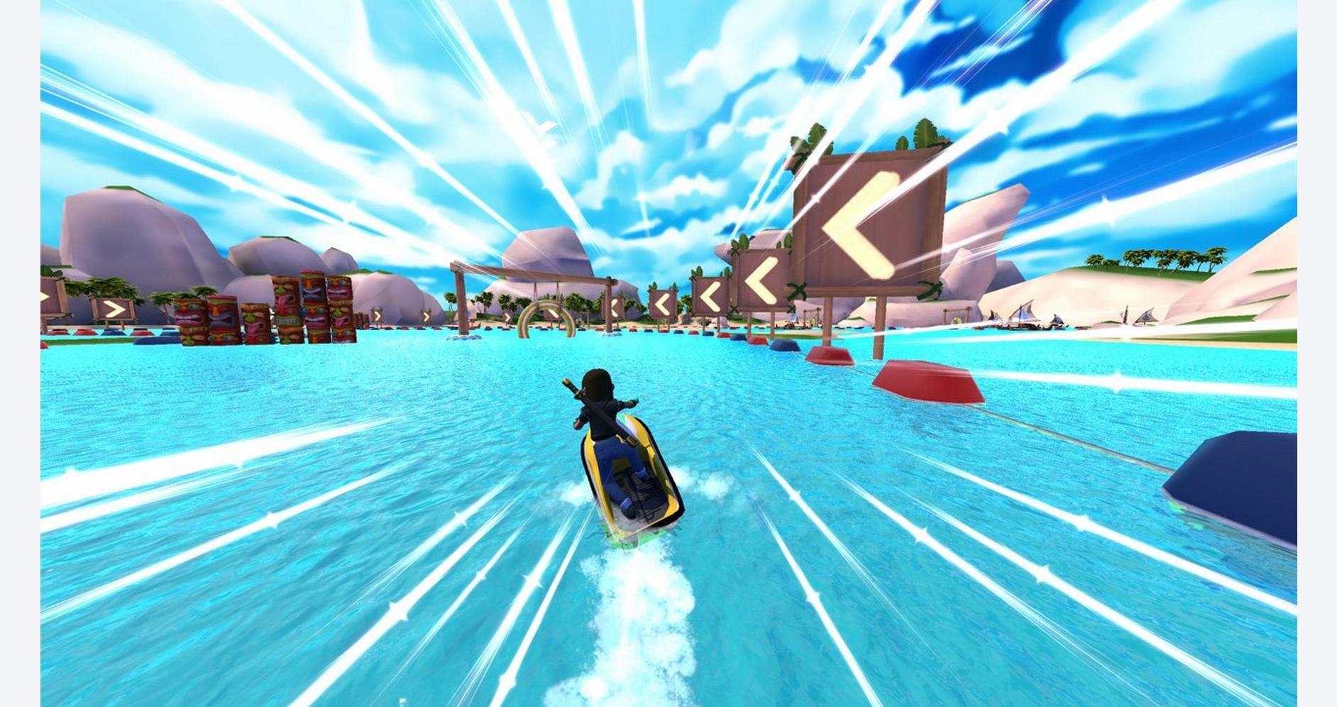 Famille profitant des sports nautiques