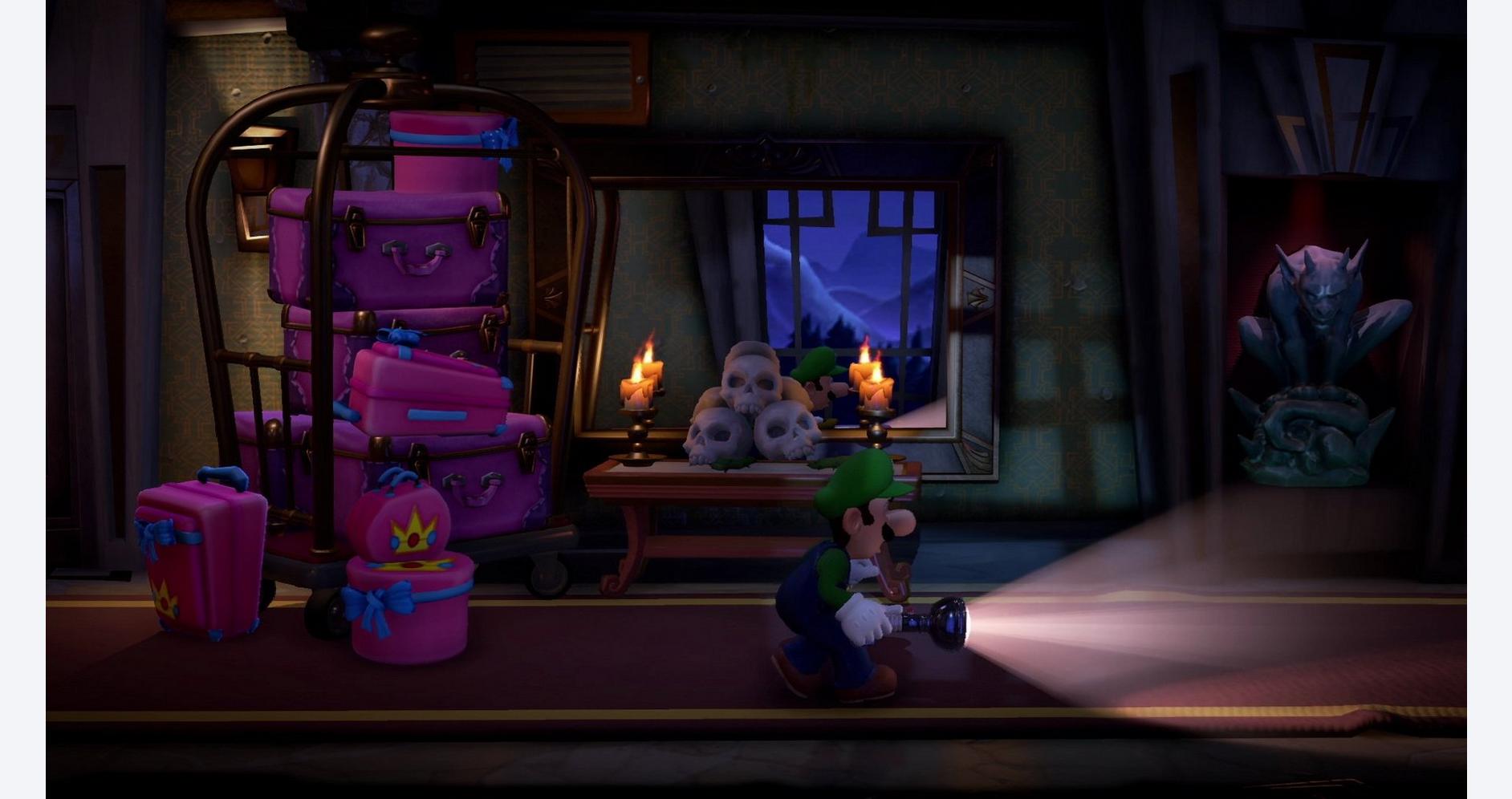 Luigi et Gooigi dans un hôtel mystérieux
