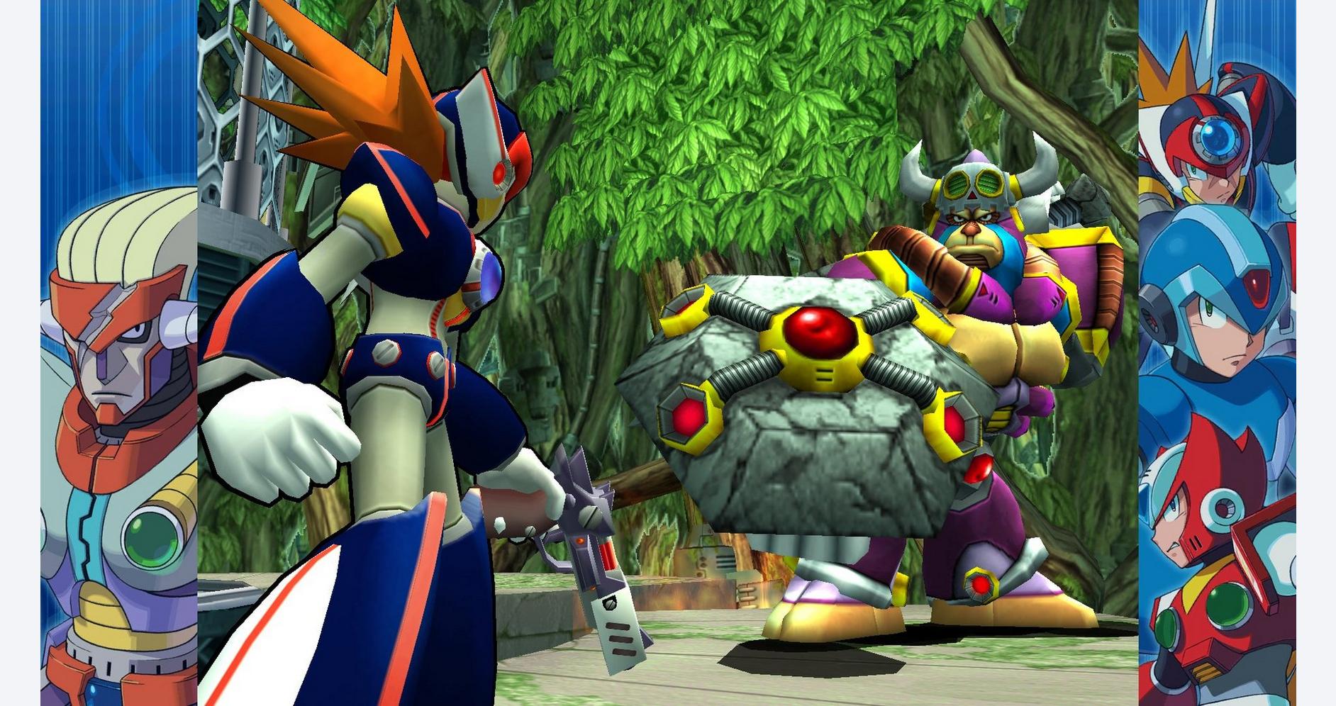 Mega Man X et ses alliés explorant des mondes en 3D