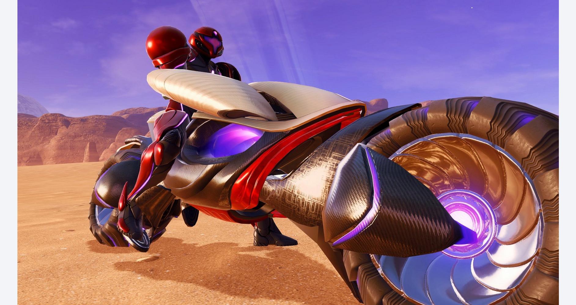 Samus Aran sur la Vi-O-La en exploration sur Viewros