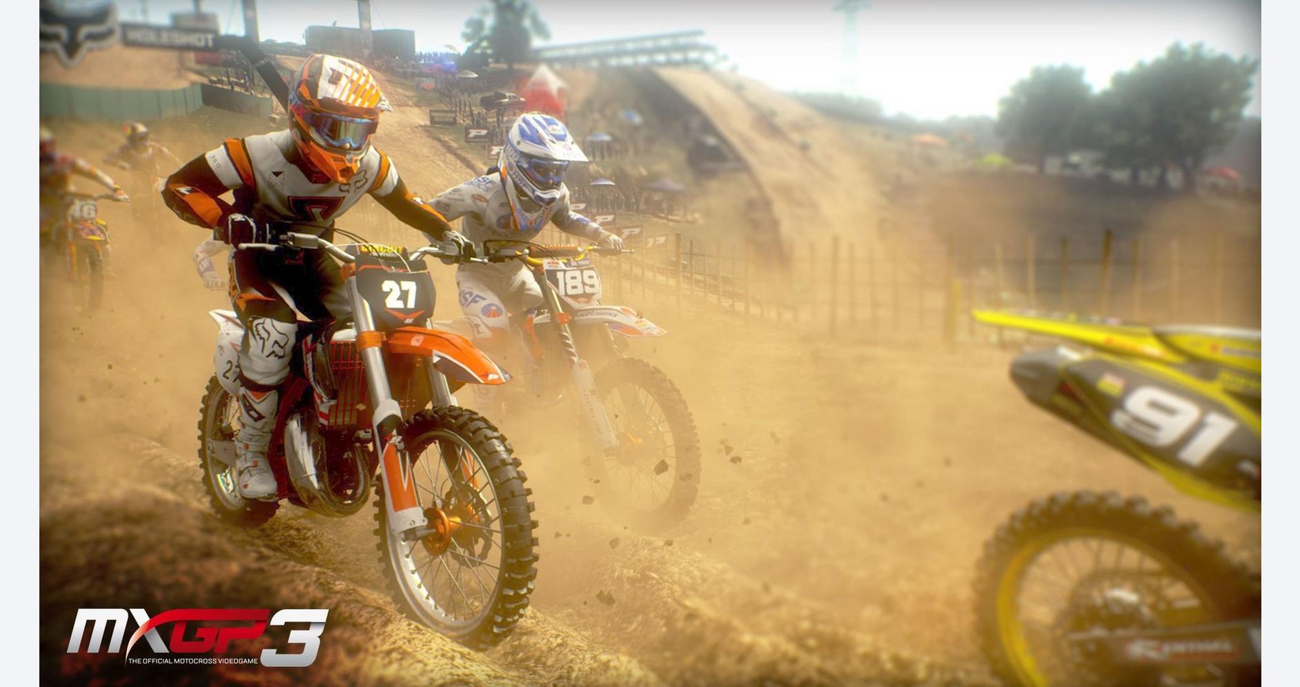Motocross en action sur circuit officiel