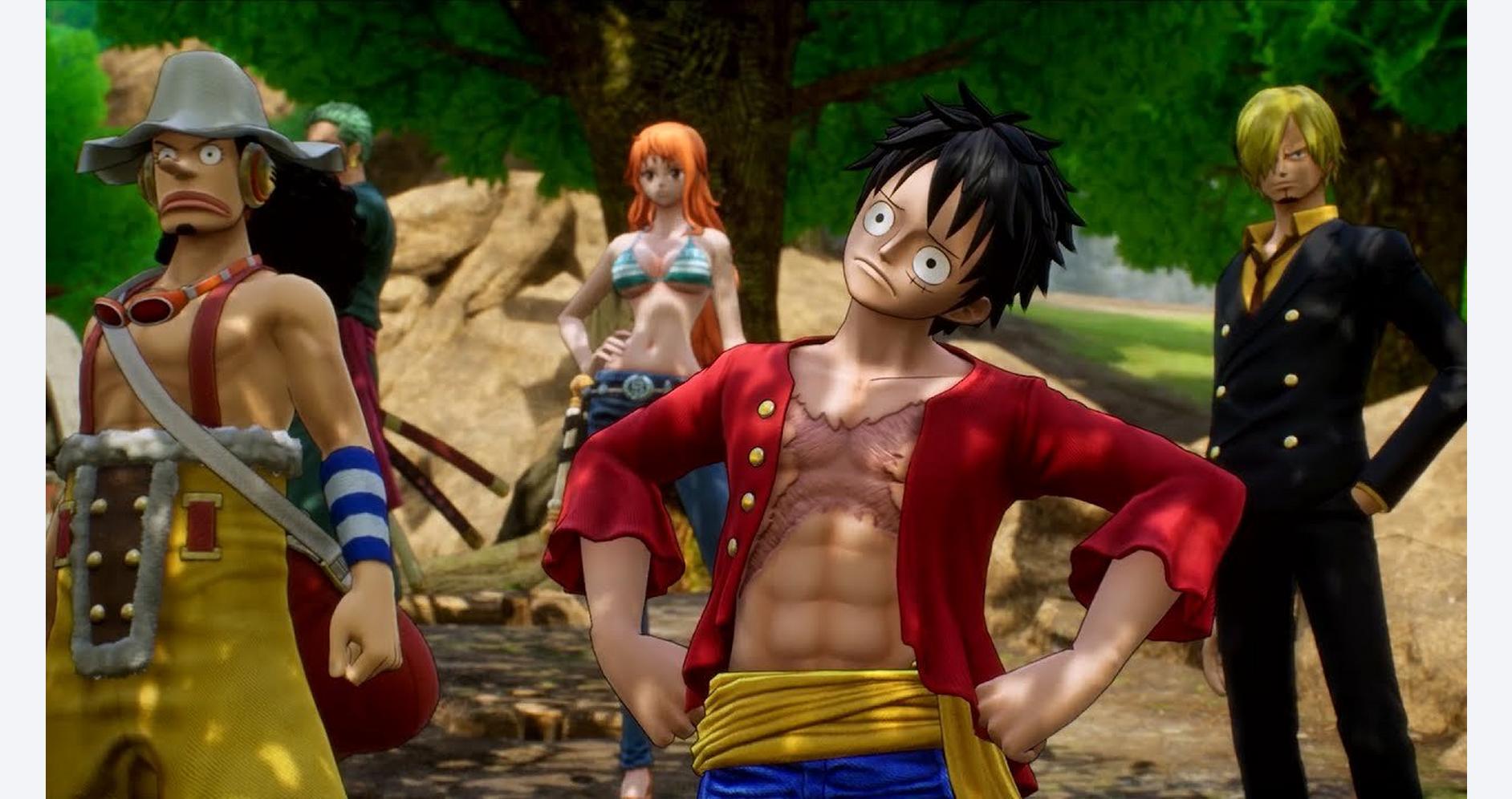 Luffy traversant des paysages sauvages