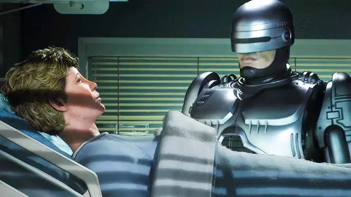 RoboCop explorant une zone ouverte