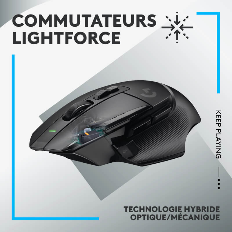 Souris Logitech G502 X Lightspeed avec capteur optique HERO 25K