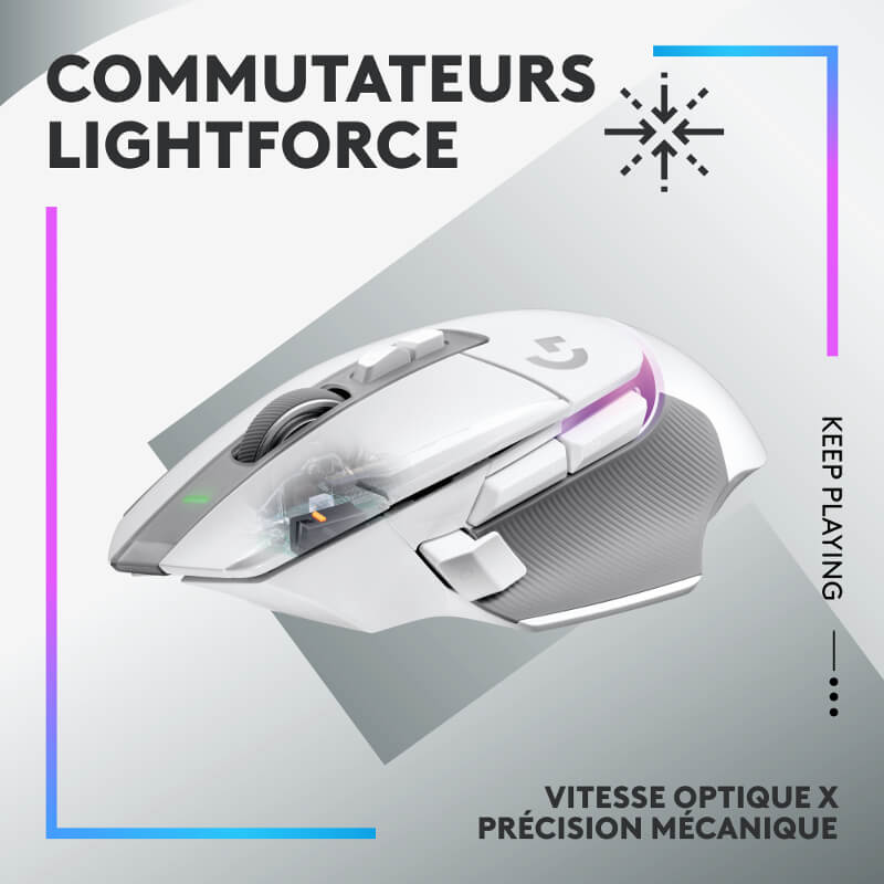 Souris Logitech G502 X PLUS avec capteur optique HERO 25K