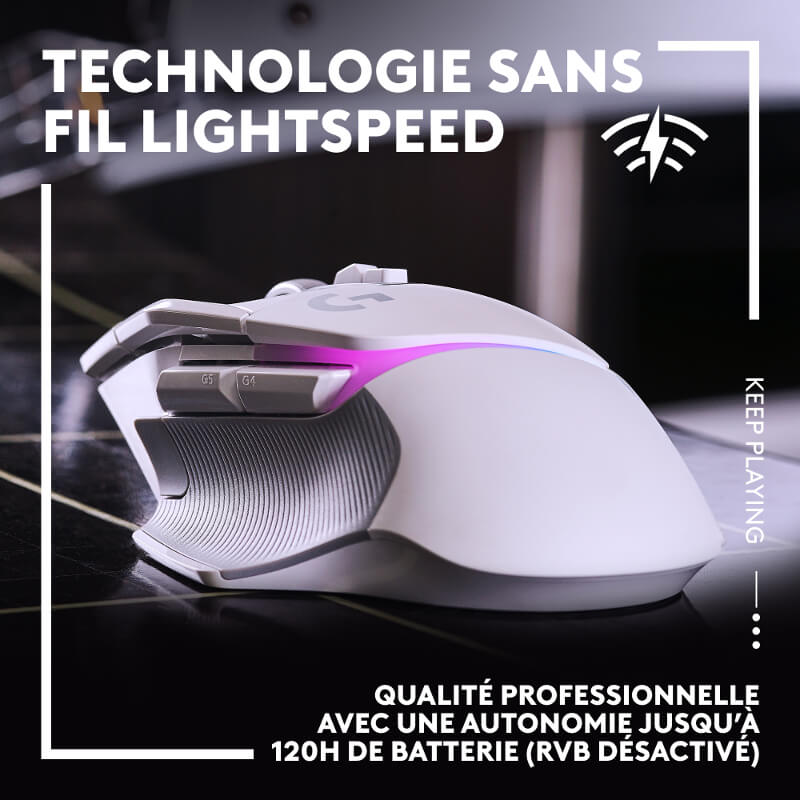 Souris Logitech G502 X PLUS sans-fil avec technologie Lightspeed