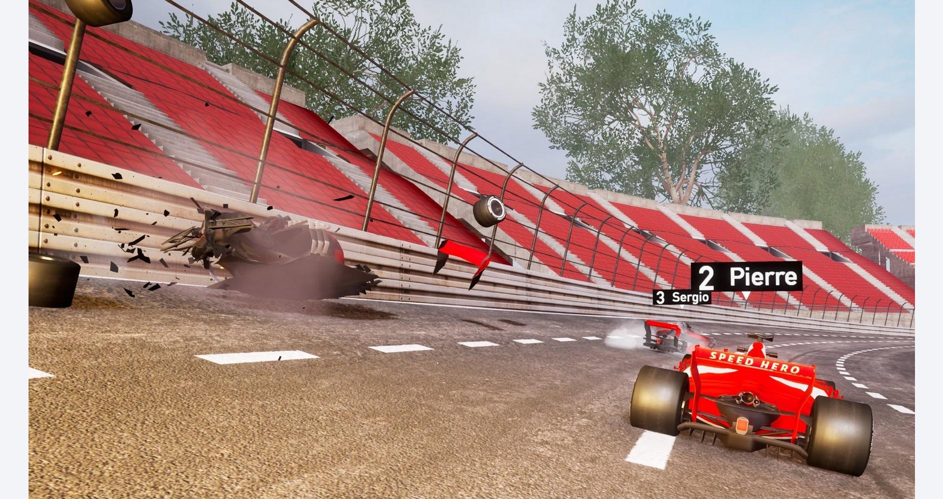 Course intense avec explosions sur la piste