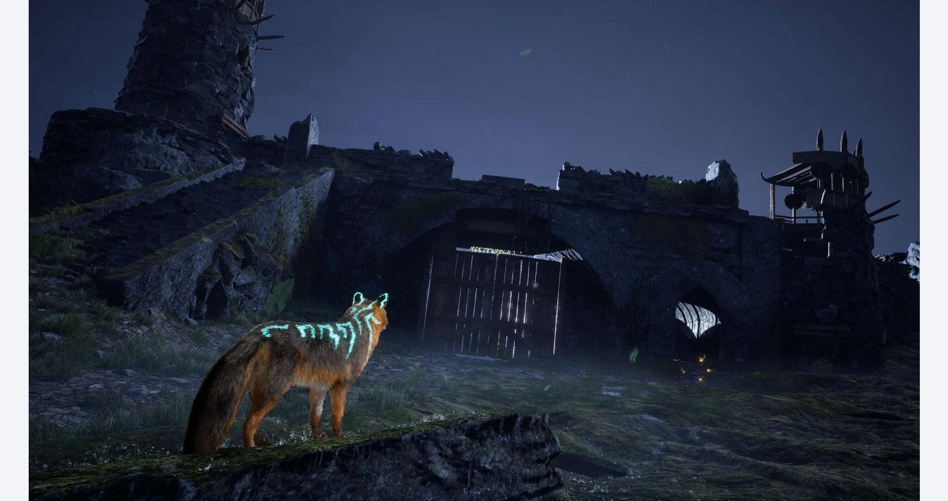 Renard explorant un monde ancien
