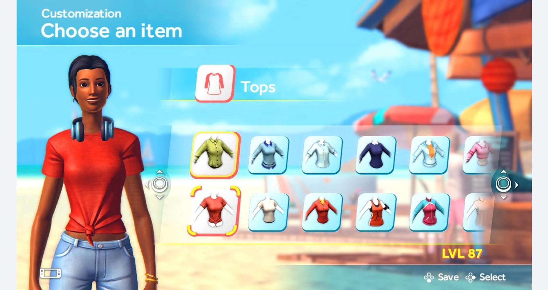 Personnalisation de l'avatar dans Sports Party