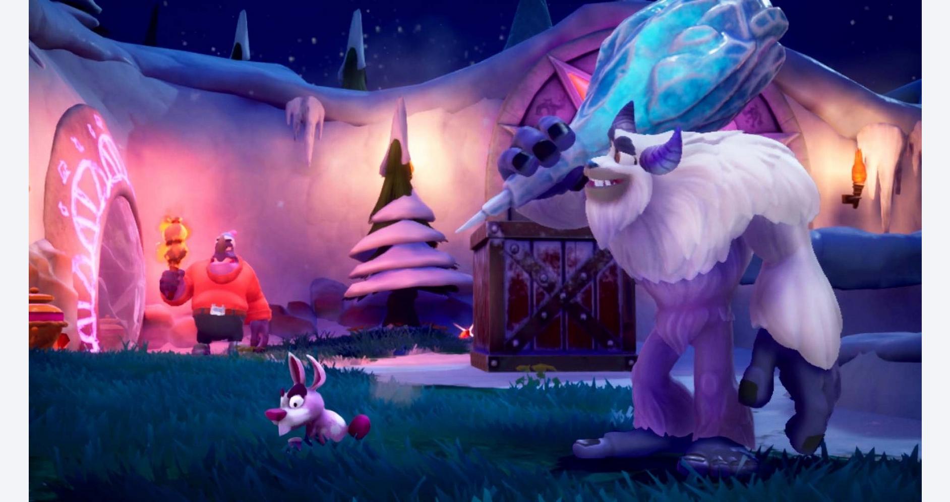 Spyro dans un monde enneigé