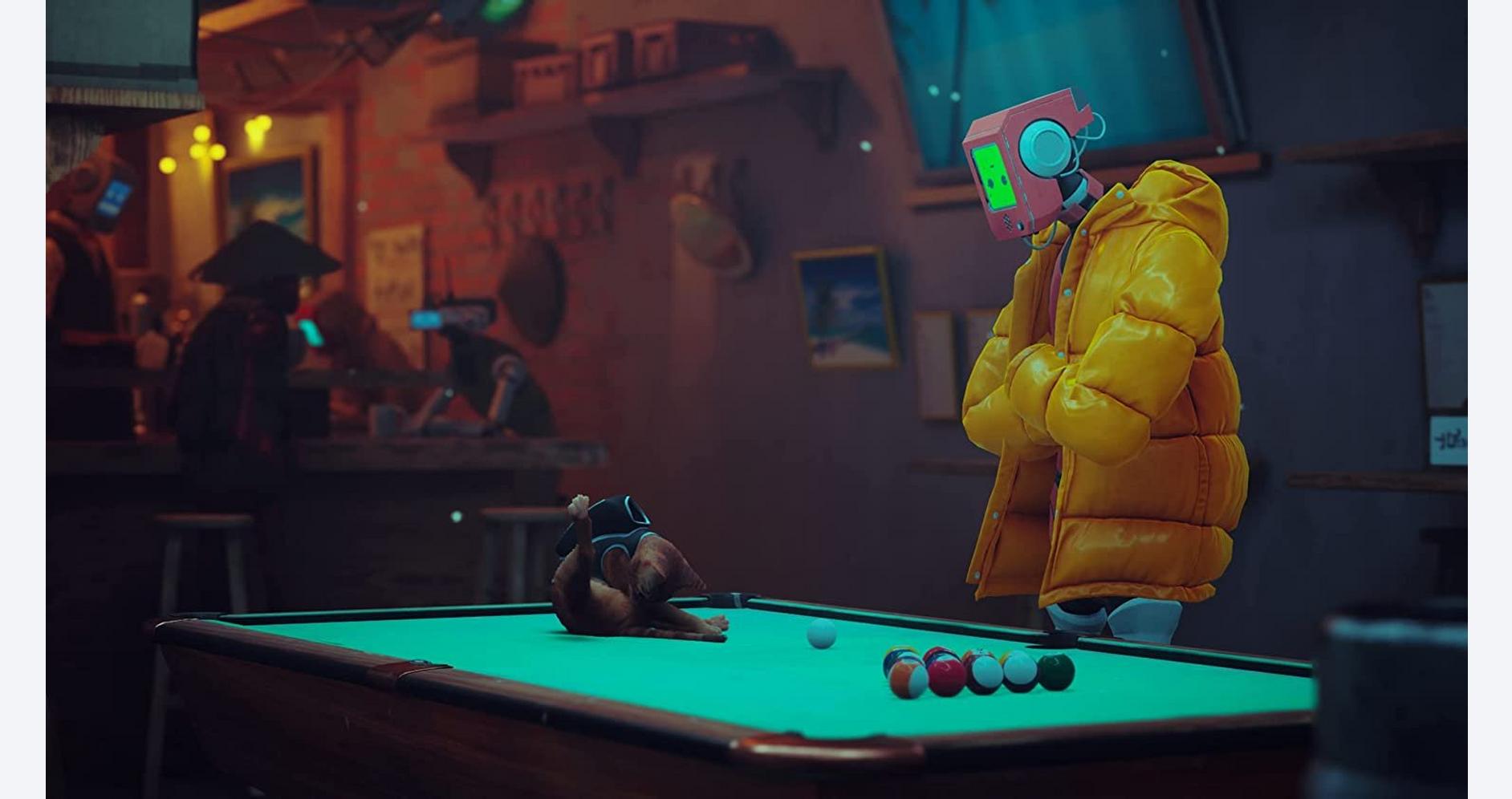 Chat explorant une cyberville vibrante