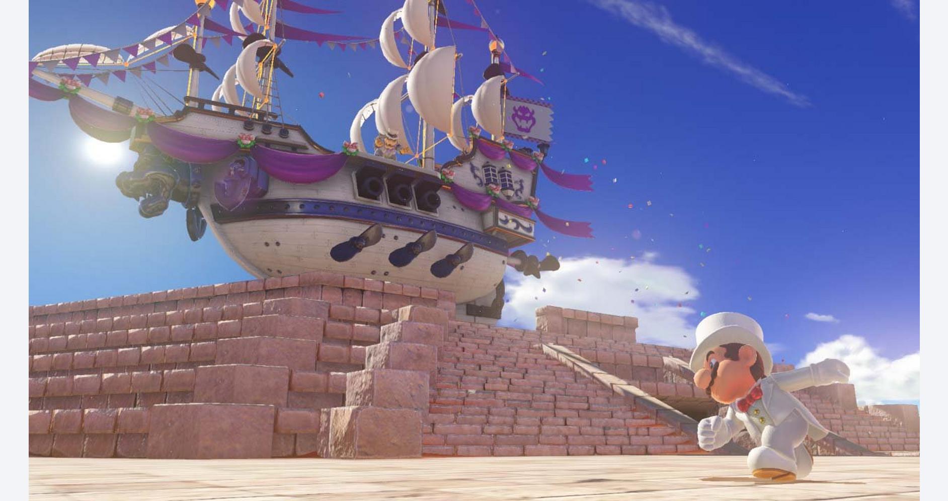 Mario dans une aventure céleste avec Cappy