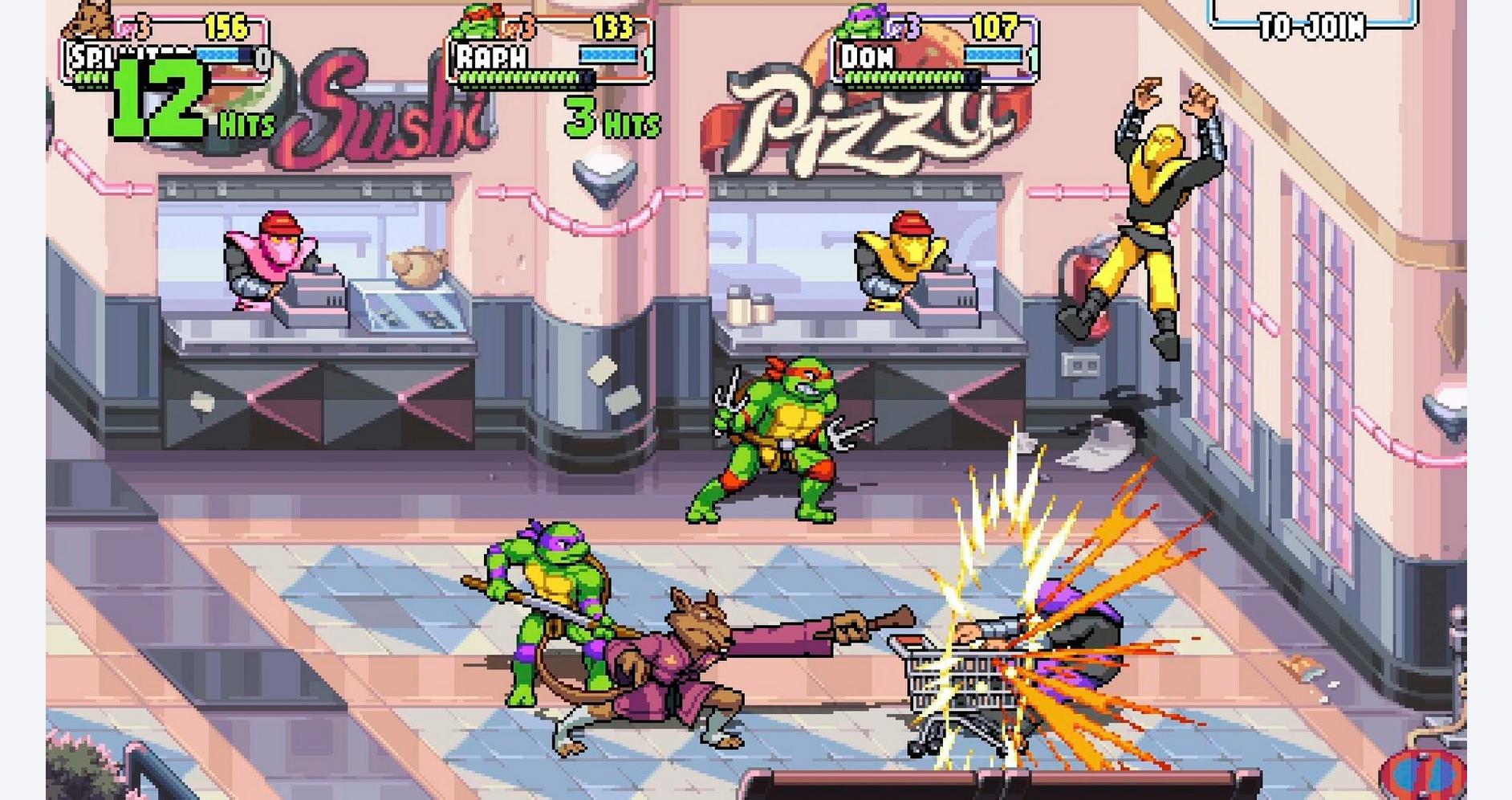 Combat rétro avec les tortues ninja
