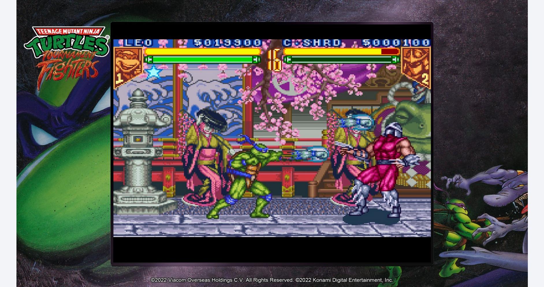 Combat dans les jeux rétro des Tortues Ninja