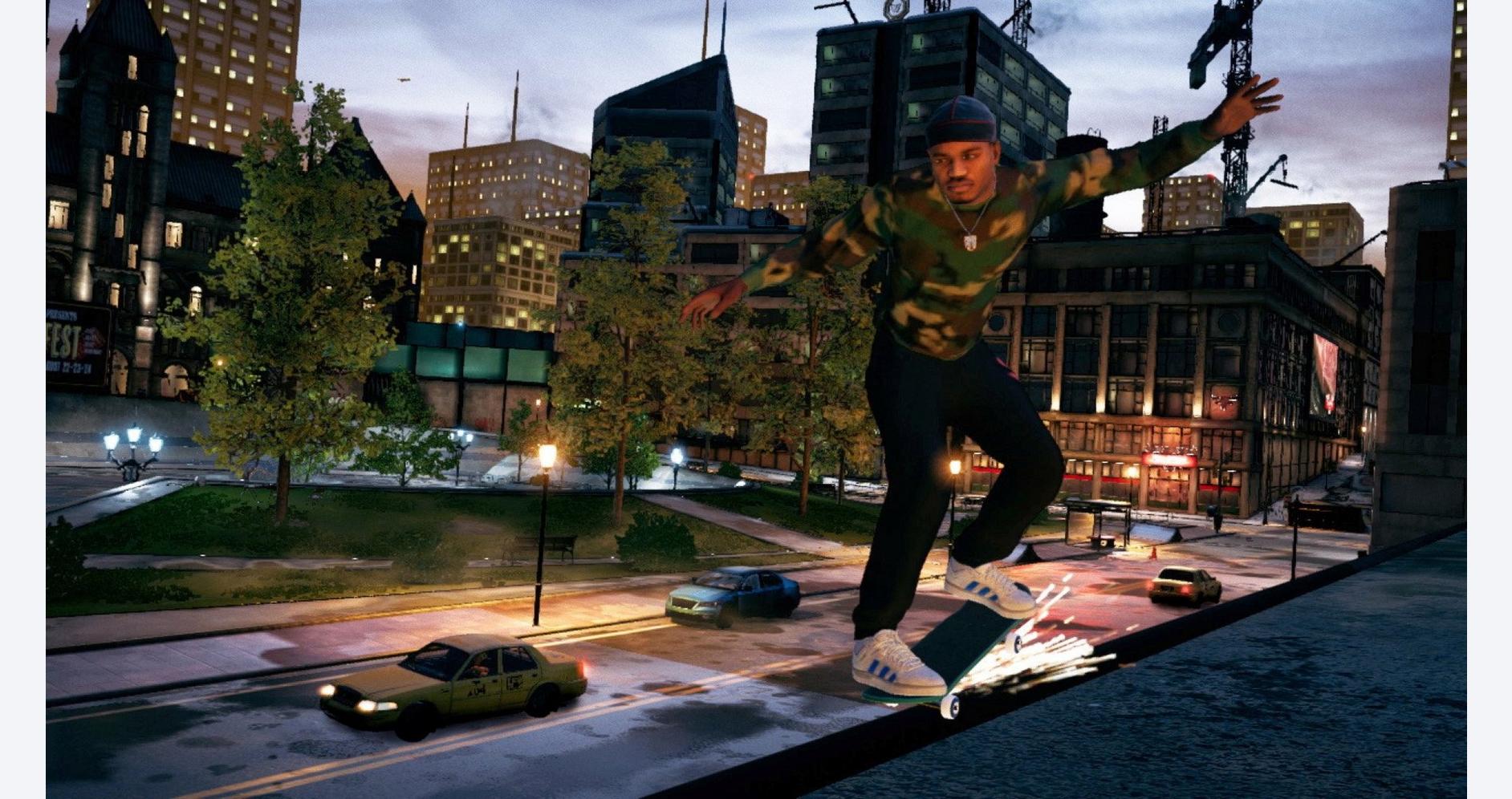 Skateur explorant un environnement urbain en skateboard