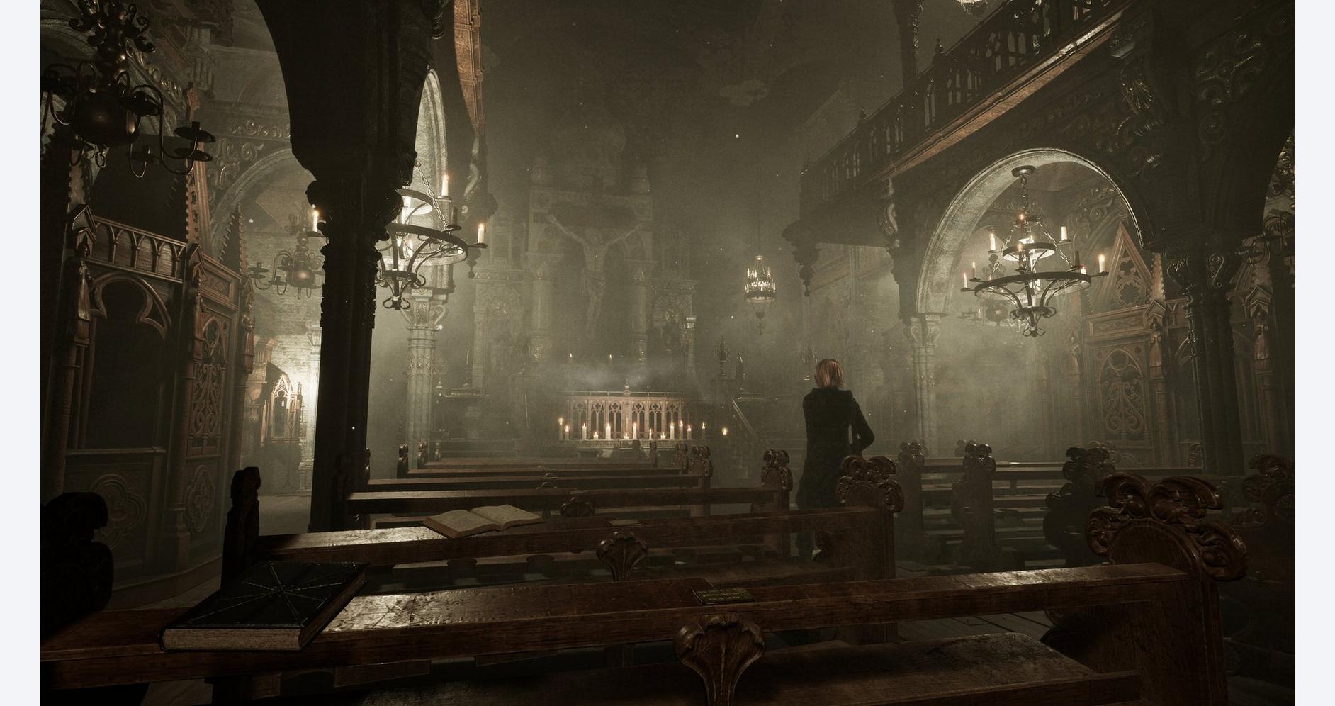 Monastère hanté avec une atmosphère inquiétante
