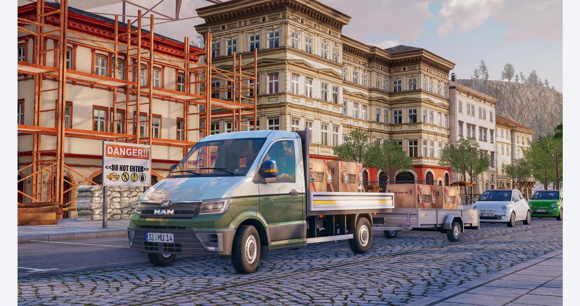 Camion traversant une ville