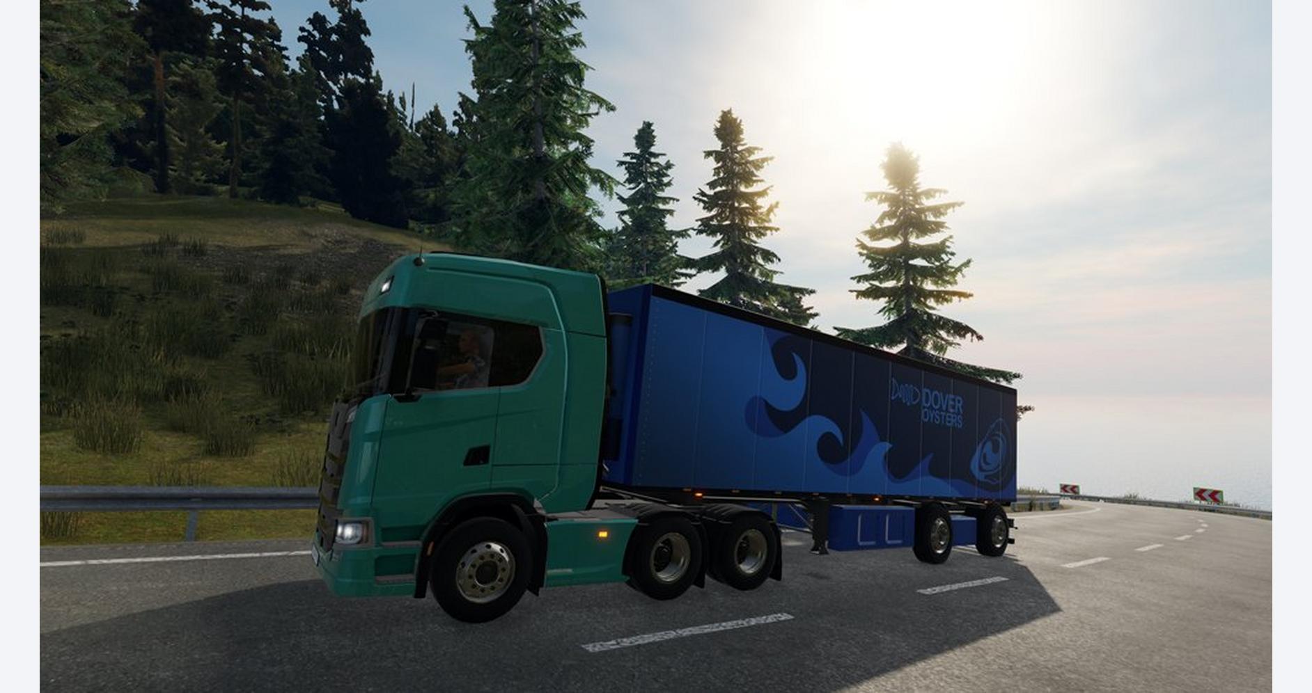 Camion sur une route panoramique