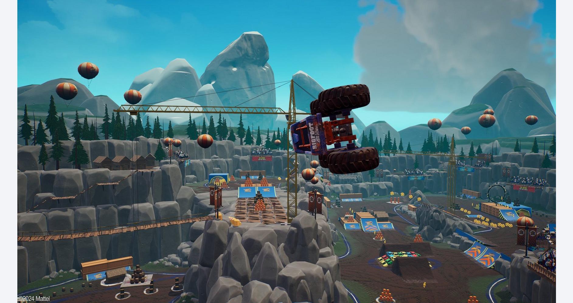 Monster Trucks Hot Wheels défiant la gravité
