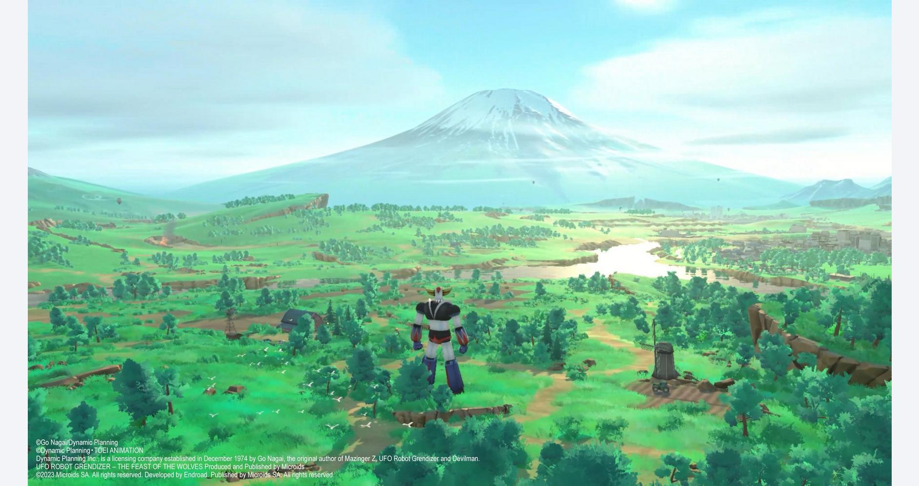 Grendizer explorant des paysages majestueux