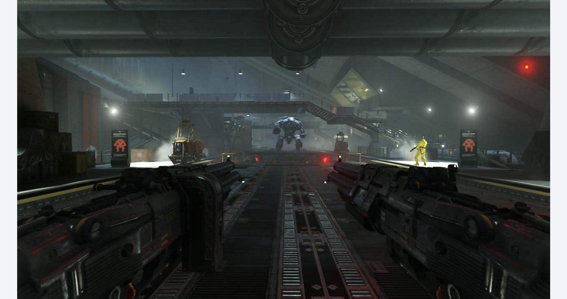 Scène de combat intense dans Wolfenstein II