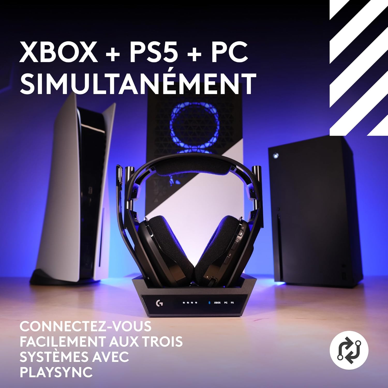 Xbox + PS5 + PC simultanément — Connectez-vous facilement aux trois systèmes avec PLAYSYNC