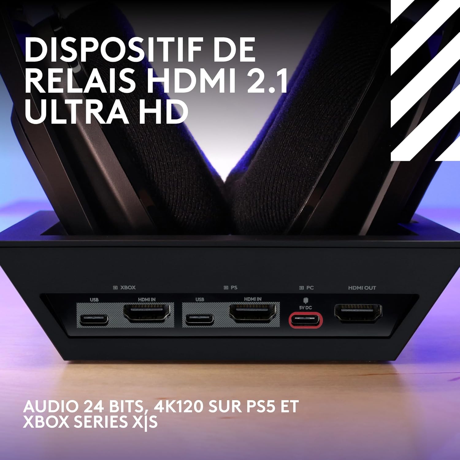 Dispositif de relais HDMI 2.1 Ultra HD — Audio 24 bits, 4K120 sur PS5 et Xbox Series X|S