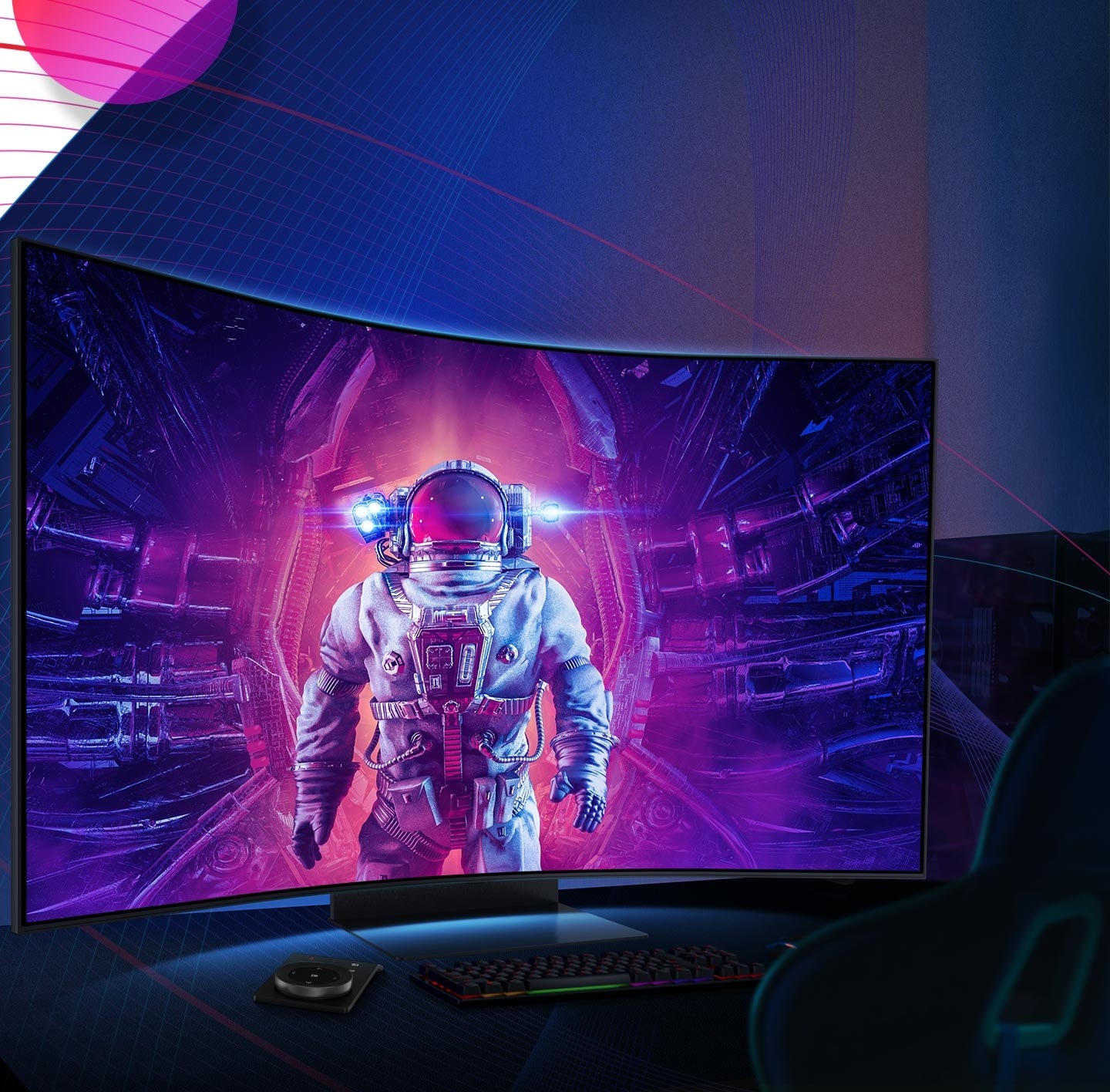 Courbure 1000R — La courbure qui enveloppe le champ de vision pour une immersion maximale, à plus de 80 cm de distance.