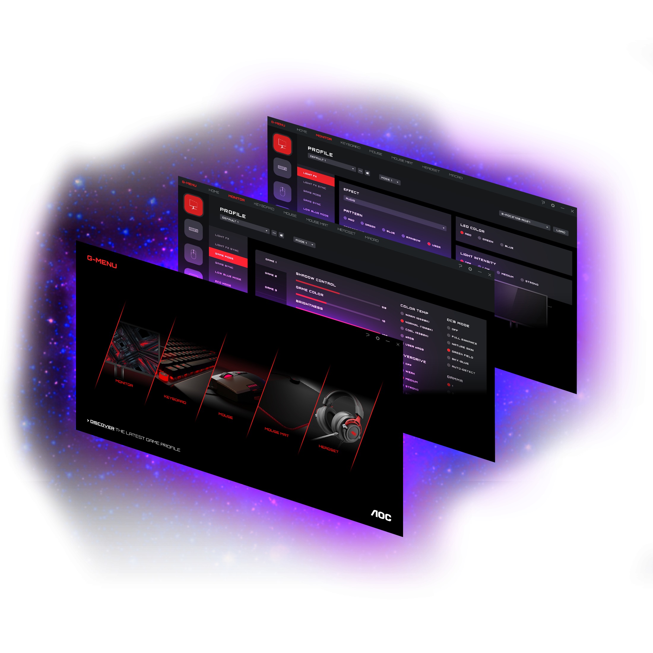 AOC G-Menu — Le logiciel AOC G-Menu de reglage de l'ecran.