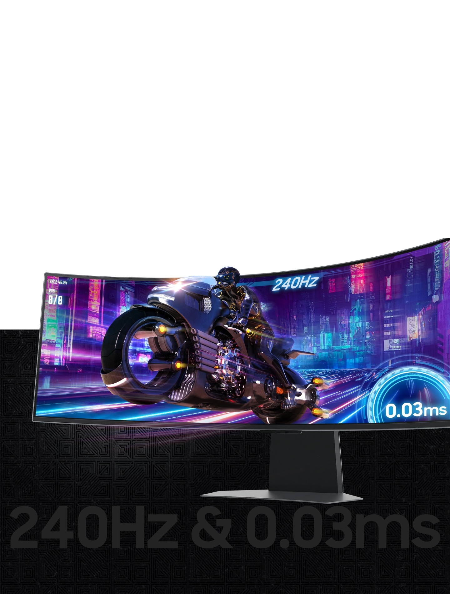 Fluidité 240 Hz et temps de réponse — Le taux de rafraîchissement et le temps de réponse peuvent varier selon les performances
