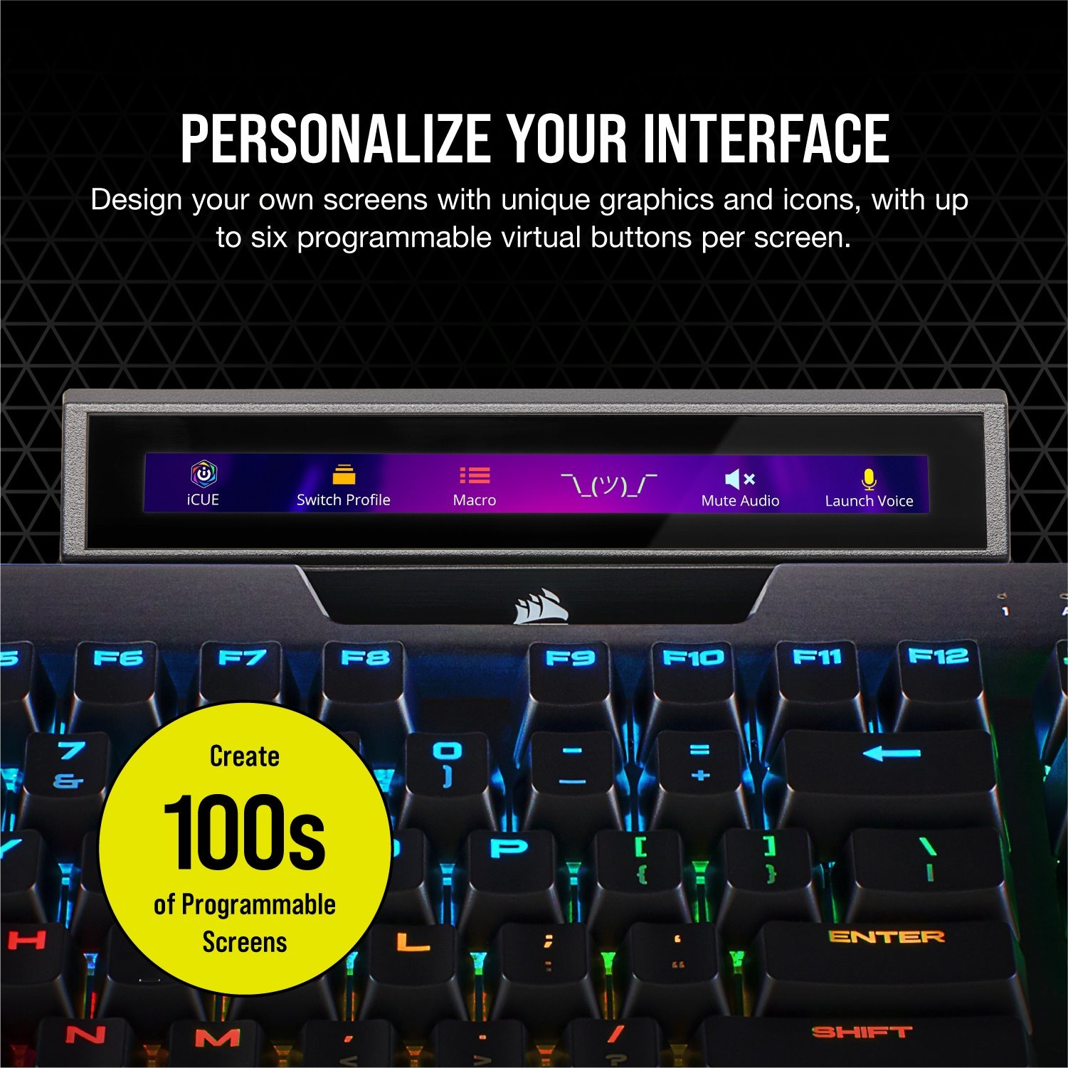 iCUE NEXUS détail — Vue du produit iCUE NEXUS Companion Touch Screen.